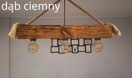 Zdjęcie oferty: Lampa wisząca z drewnianej belki