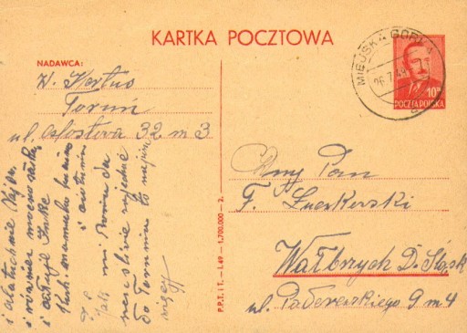 Zdjęcie oferty: 1949 - Miejska Górka (Rawicz) - Cp 109 