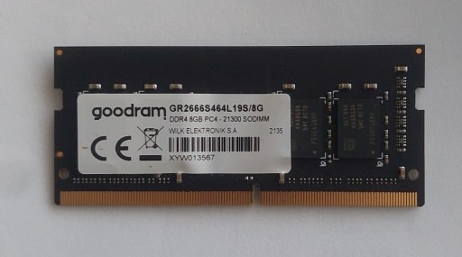 Zdjęcie oferty: Pamięć RAM DDR4 Goodram 8GB 2666MHz CL19 SR SODIMM GR2666S464L19S/8G