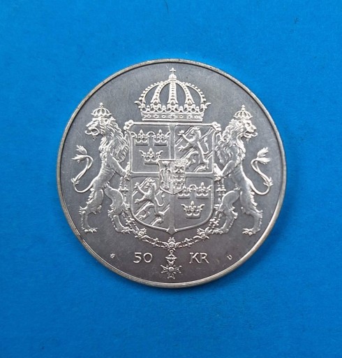 Zdjęcie oferty: Szwecja 50 koron 1976, ślub Karola, srebro 0,925