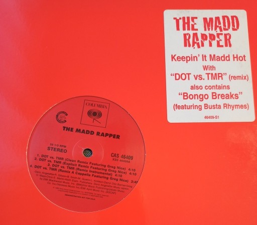 Zdjęcie oferty: THE MADD RAPPER-DOT VS.TMR/BONGO BREAK FEAT. BUSTA
