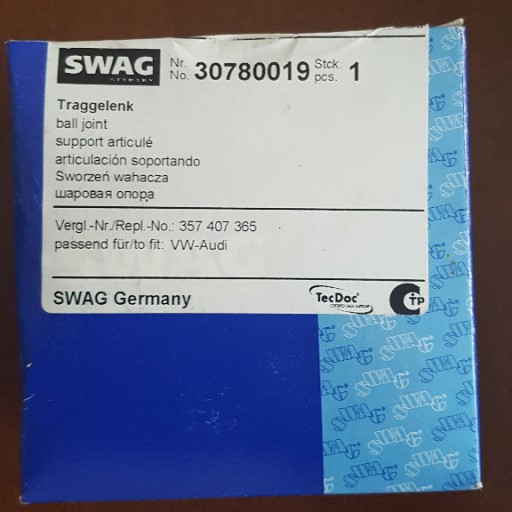 Zdjęcie oferty: Sworzeń wahacza SWAG 30780019 VW SEAT