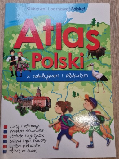 Zdjęcie oferty: Atlas Geograficzny Polski z naklejkami dla dzieci