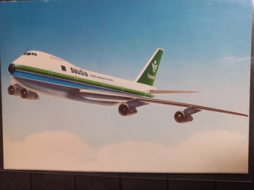 Zdjęcie oferty: Pocztówka Saudi Arabian Airlines Boeing 747 