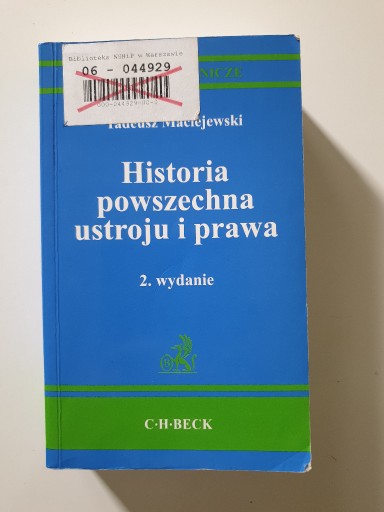 Zdjęcie oferty: Historia powszechna ustroju i prawa. 2 wydanie