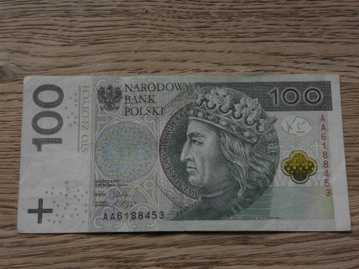 Zdjęcie oferty: Banknot 100zł "AA" seria AA