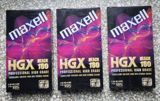 Zdjęcie oferty: Kaseta Maxell VHS HGX 180 Black