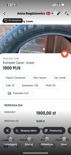 Zdjęcie oferty: OPONY KOMPLET  LETNIE