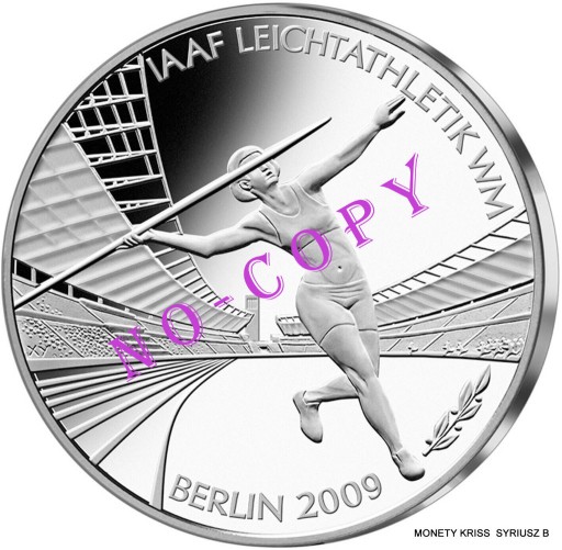 Zdjęcie oferty: 10 Euro 2009 r- Niemcy -MŚ Berlin IAAF - Ag925