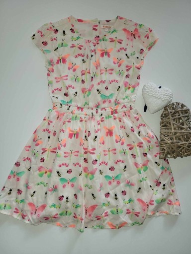 Zdjęcie oferty: Kolorowa Sukienka Dziecięca z Motylkami