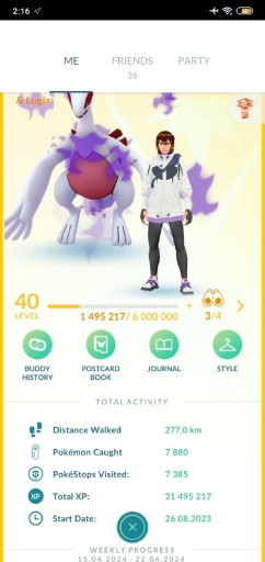 Zdjęcie oferty: Konto Pokemon go 40lvl Shiny Mewtwo Lugia Ditto 