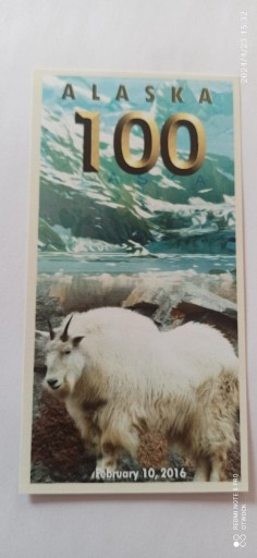 Zdjęcie oferty: 100 Northern dollar Alaska 2016 UNC - unikat