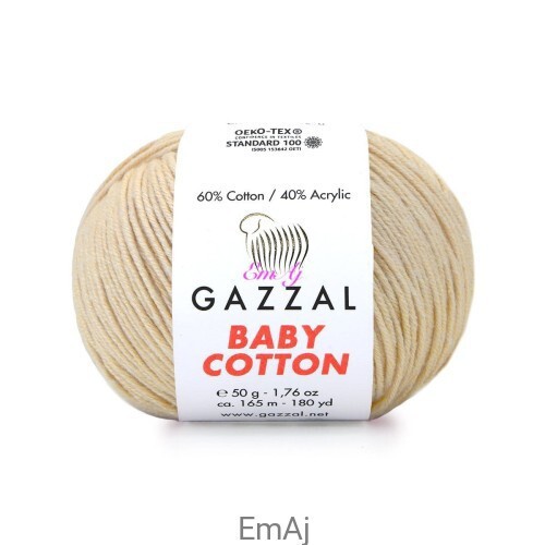 Zdjęcie oferty: Włóczka GAZZAL Baby Cotton jasny beż 3445