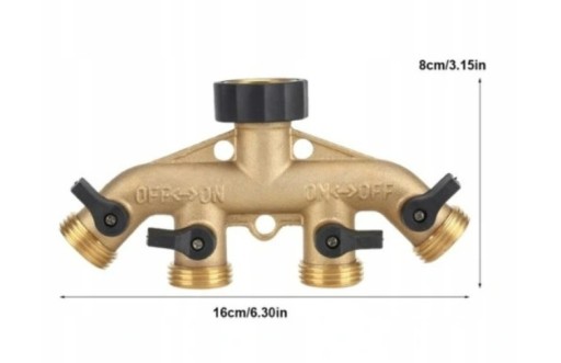 Zdjęcie oferty: ROZDZIELACZ NA KRAN OGRODOWY Z 4 ZAWORAMI 3/4