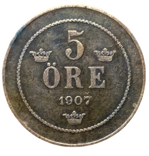 Zdjęcie oferty: Szwecja, 5 ore 1907