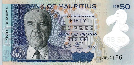 Zdjęcie oferty: *** 50 RUPII RUPEES MAURITIUS POLIMER PLASTIK *UNC