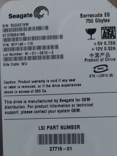 Zdjęcie oferty: hdd Seagate ST3750641NS PCB 100435196 rev A