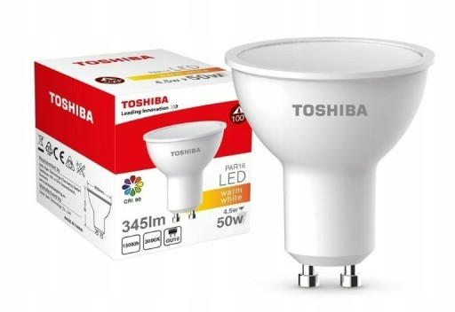 Zdjęcie oferty: ŻARÓWKA LED TOSHIBA 4,5W-50W 345LM 3000 GU10