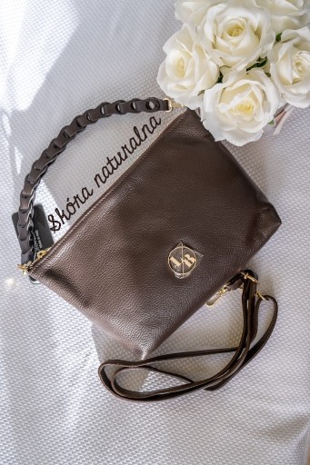Zdjęcie oferty: Skórzana torebka Laura Biaggi w kolorze czekolady