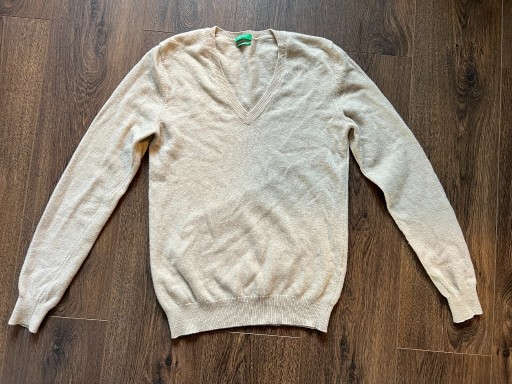 Zdjęcie oferty: Sweter wełniany Benetton M 38 beżowy 100% wełna