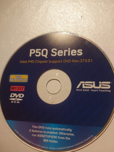 Zdjęcie oferty: Retro DVD sterowniki do płyt ASUS ser. PSQ chipset Intel P45