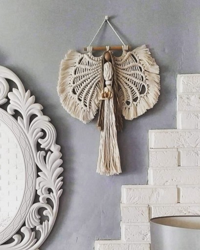 Zdjęcie oferty: aniołek z makramy makrama anioł na ścianę handmade