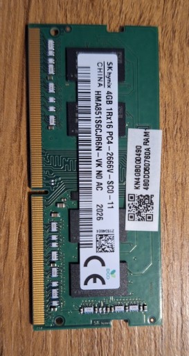 Zdjęcie oferty: Pamięć RAM DDR4 SK Hynix 4GB 2666V