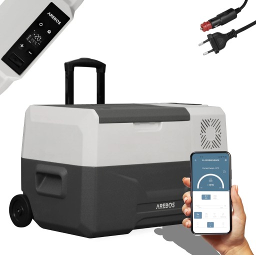 Zdjęcie oferty: Chłodziarka kompresorowa AREBOS 27L z kółkami Lodówka turystyczna 