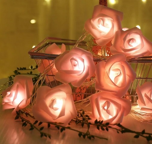 Zdjęcie oferty: Róże led różowe 20 sztuk łańcuch dekoracja