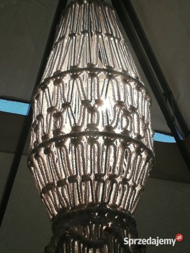 Zdjęcie oferty: Biały lampion wiszący, lampa, abażur, makrama