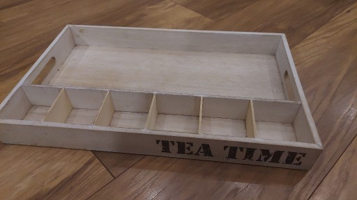 Zdjęcie oferty: Taca drewniana przegródki na herbatę 46/28cm