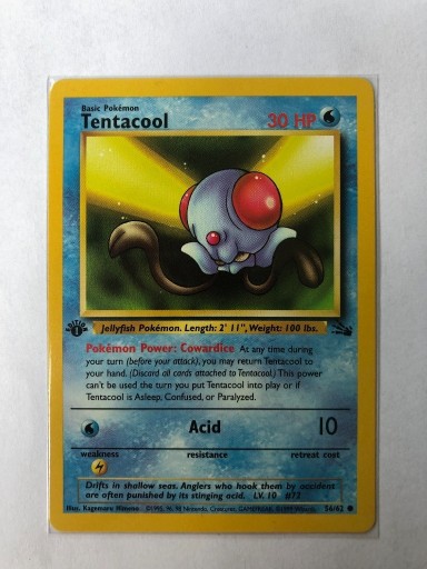 Zdjęcie oferty: Tentacool  karta pokemon 56/62 fossil NM 1st 