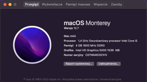 Zdjęcie oferty: Apple MacMini A1347 i5 4GB Late 2014