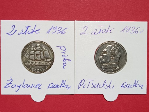 Zdjęcie oferty: Monety kolekcjonerskie 2zł.1936 Piłsudski,Żaglowie