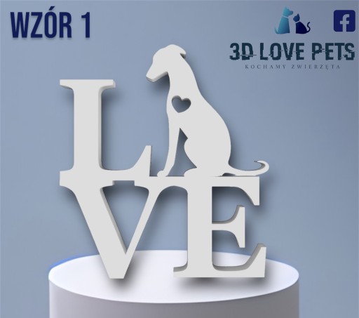 Zdjęcie oferty: Figurka, napis 3D Love Chart pies (2 wzory)