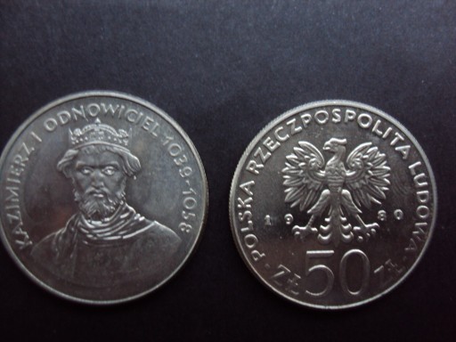 Zdjęcie oferty: Monety 50 zł Kazimierz Odnowiciel z 1980r. j. foto