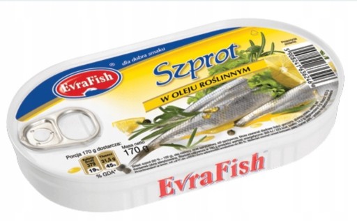 Zdjęcie oferty: Szprot w oleju Evrafish 0,17 kg