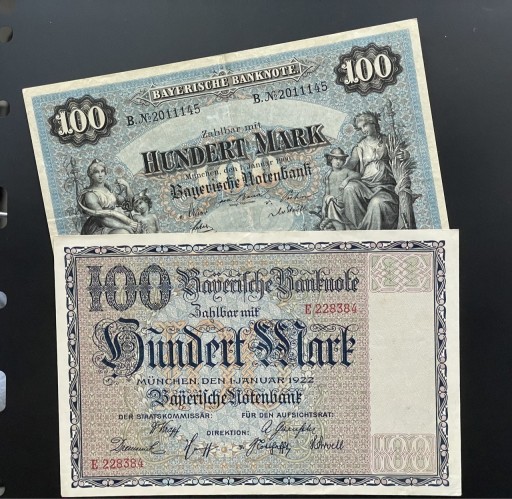 Zdjęcie oferty: Niemcy - Bawaria 2 szt.100 marek 1900/1922
