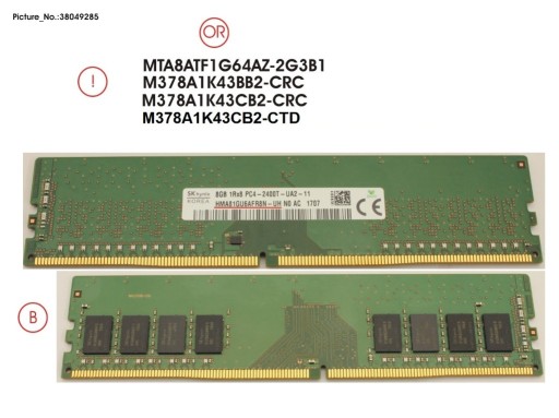 Zdjęcie oferty: RAM Fujitsu 8GB DDR4 UD 2400 / 38049285 M378A1K43