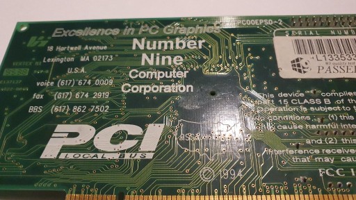 Zdjęcie oferty: Karta graficzna S3 TRIO 64 NUMER NINE 2MB PCI