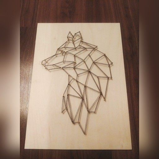 Zdjęcie oferty: String Art , obraz geometryczny Wilk, a3 laslove