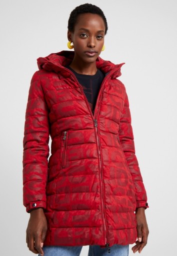 Zdjęcie oferty: Desigual  Czerwony płaszcz zimowy Padded Letras 36