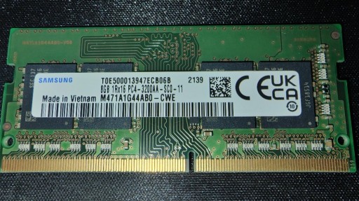 Zdjęcie oferty: Pamięć Samsung DDR4 3200 MHz 8 Gb M471A1G44AB0-CWE