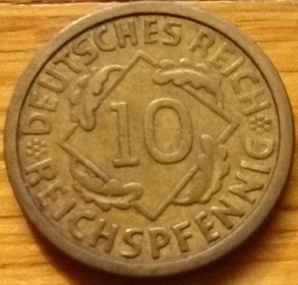 Zdjęcie oferty: NIEMCY - 10 reichspfennig z 1924 r (A)