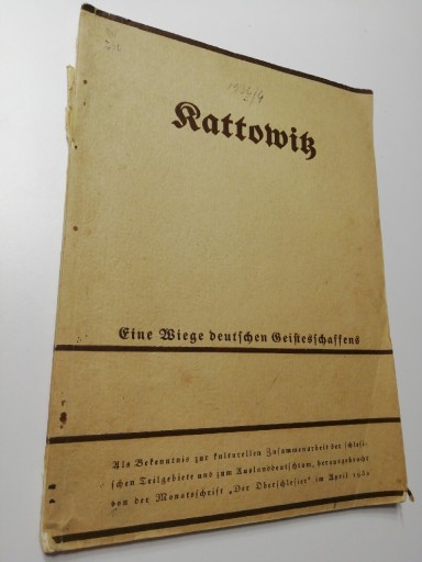 Zdjęcie oferty: Kattowitz () Wiege deutschen Geistesschaffens 1932