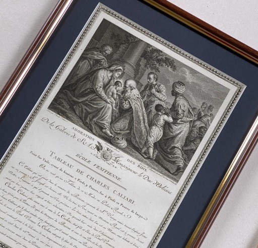 Zdjęcie oferty: Pokłon Trzech Króli, miedzioryt 1786, Caliari