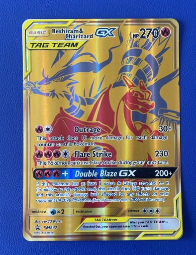 Zdjęcie oferty: Karta Pokemon JUMBO Reshiram&Charizard GX #SM247