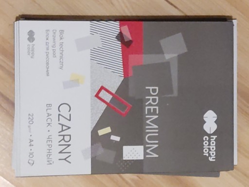 Zdjęcie oferty: BLOK TECHNICZNY A4 220g 10 str czarny happy color