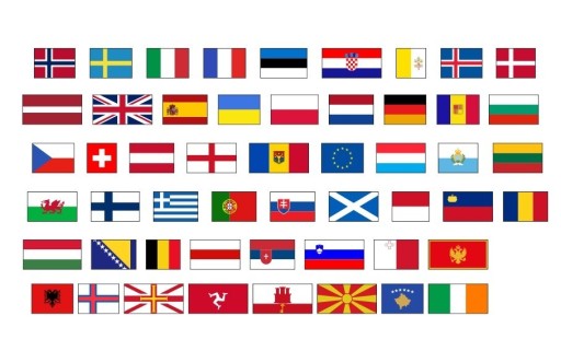 Zdjęcie oferty: NAKLEJKI UV flagi EUROPA arkusz 37 x 20 cm