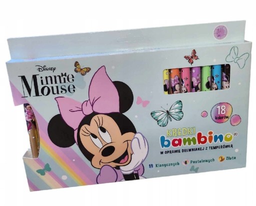 Zdjęcie oferty: Minnie Mouse kredki ołówkowe bambino grube 18 sztuk